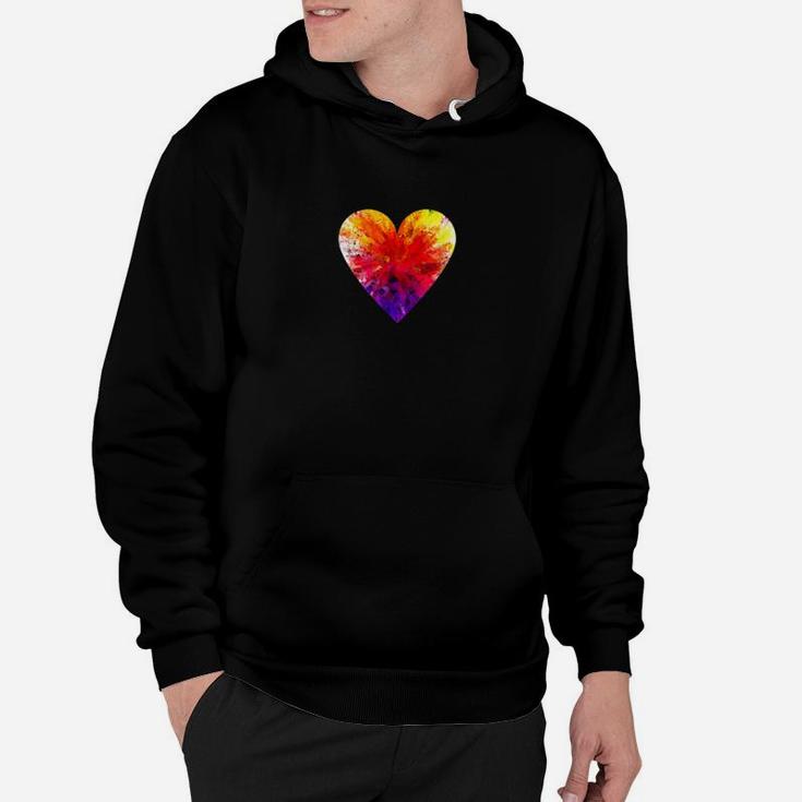 Valentine's Day Love Heart Prism Geometric Colorful Hoodie