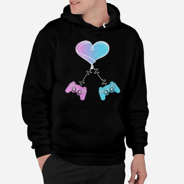 Valentine's Day Video Gamer Heart  Game Controllers Hoodie