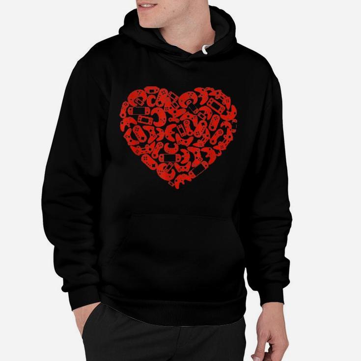 Video Game Controller Heart Valentine's Day Gamer Gaming Hoodie