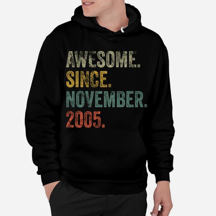 Vintage 2005 16Th Birthday Awesome Since November 2005 Hoodie