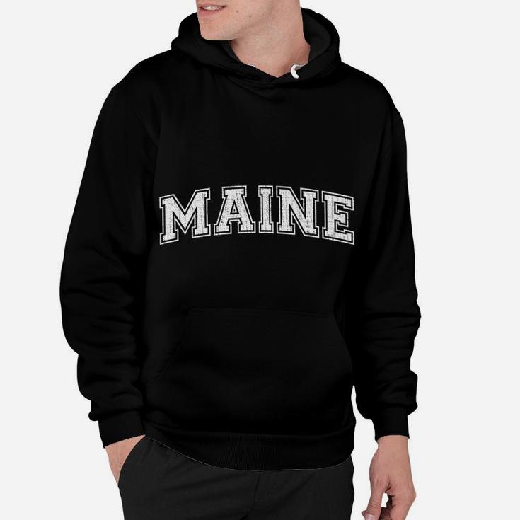 Vintage University-Look Maine Distressed Hoodie
