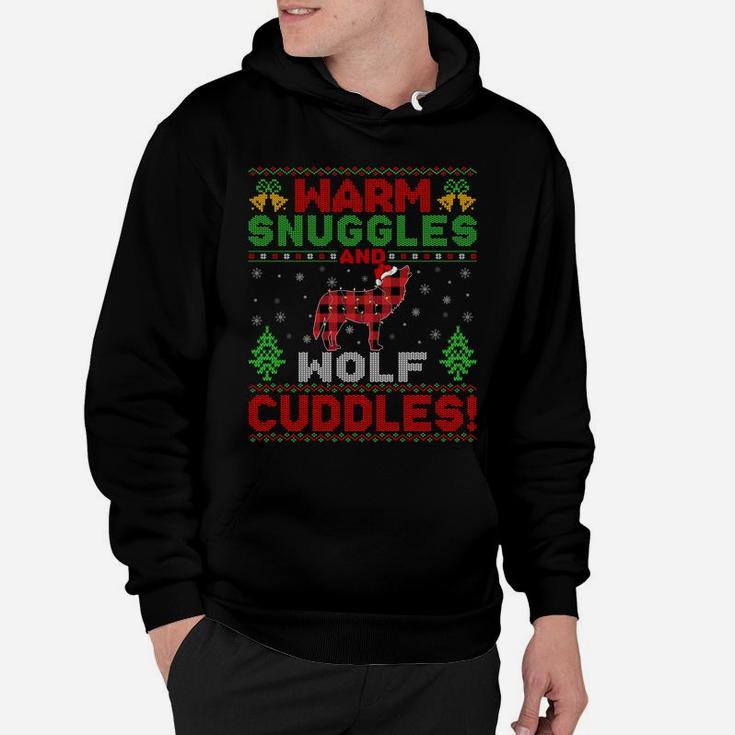 Warm Snuggles And Wolf Cuddles Ugly Wolf Christmas Sweatshirt Hoodie