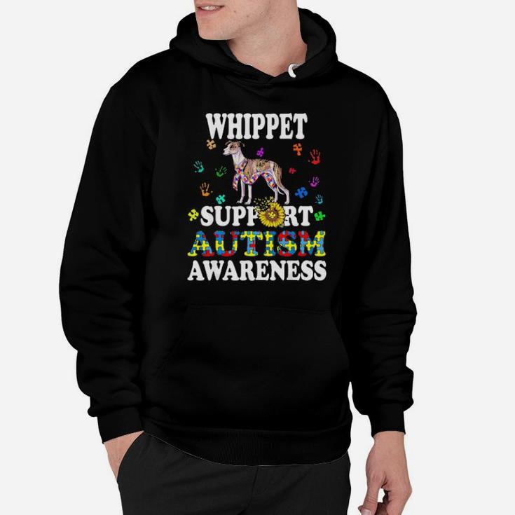 Whippet Dog Heart Support Autism Awareness Hoodie