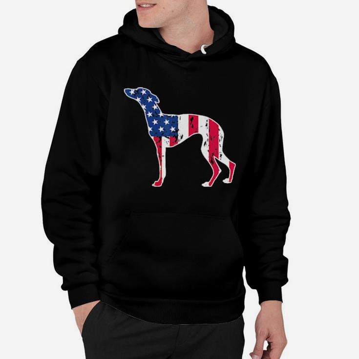 Whippet Dog Lovers American Flag 4Th Of July Gift Hoodie