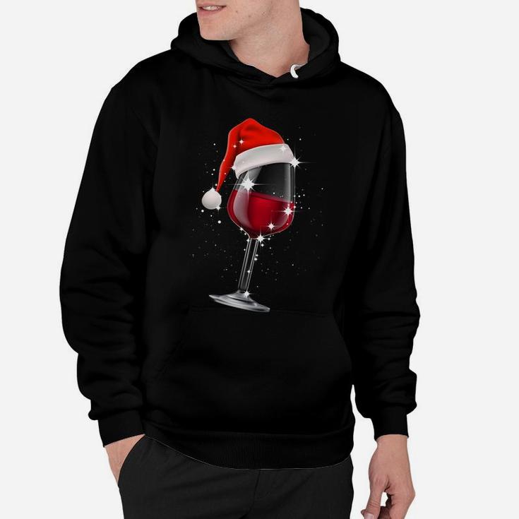 Wine Glasses Santa Hat Christmas Cann't Be Fun Without Wine Sweatshirt Hoodie