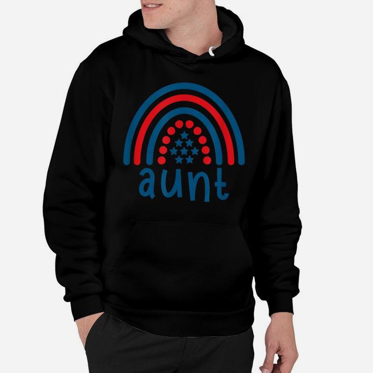 Women Aunt With Boho Rainbow 4Th July Design Funny Gift Hoodie