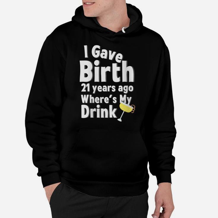 Womens 21St Birthday Gift For Her Featuring A Cute Margarita Drink Hoodie