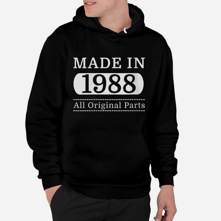Womens Birthday Gift Made In 1988 All Original Parts Vintage Design Hoodie