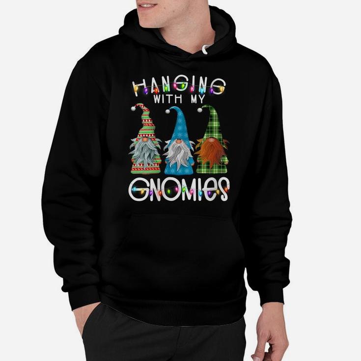 Womens Garden Gnome Pajamas Christmas - Hanging With My Gnomies Hoodie