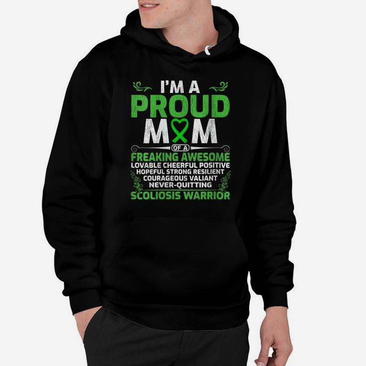 Womens I’M A Proud Mom Of A Freaking Awesome Scoliosis Warrior Hoodie