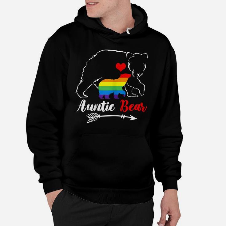 Womens Lgbt Auntie Bear Aunt Gay Pride Proud Mom Mother's Day Hoodie