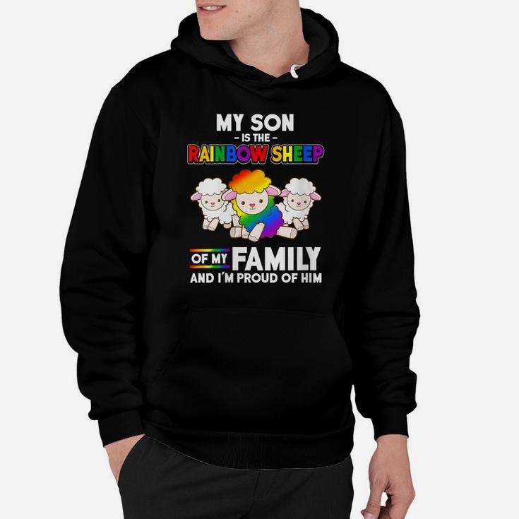 Womens Lgbt My Son Is The Rainbow Sheep Mom Gift Mothers Day Hoodie