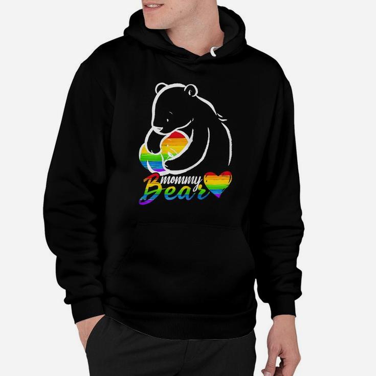 Womens Mommy Bear Rainbow Flag Gay Pride Proud Mom Lgbt Tshirt Gift Hoodie
