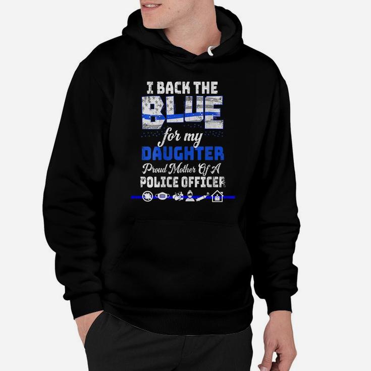 Womens Mothers Day Tshirt For Mom Of Police Daughter Plus Size Tee Hoodie