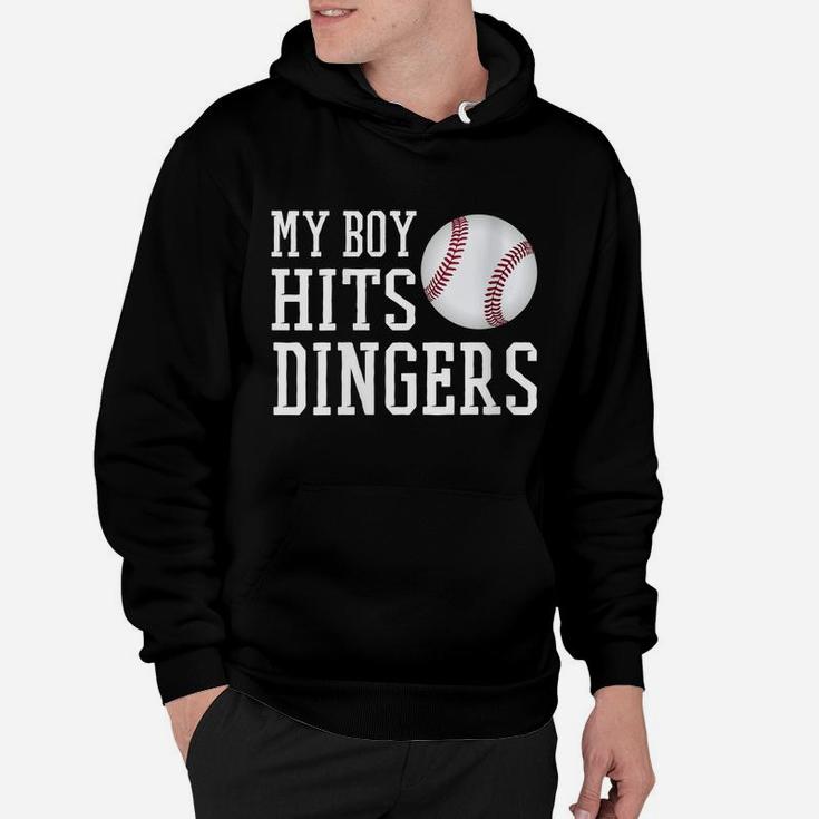 Womens My Boy Hits Dingers Proud Baseball Mom & Dad I Hit Dingers Hoodie