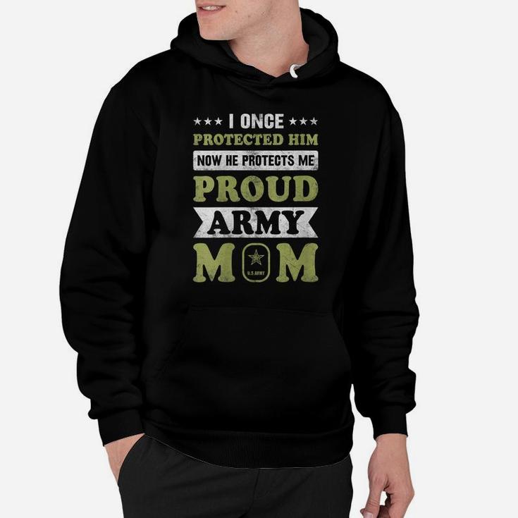 Womens Proud Army Mom Military Soldier Mama Cute Mothers Day Hoodie