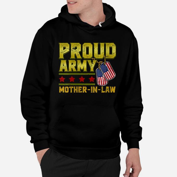 Womens Proud Army Mother In Law Us Flag Military Mom Family Hoodie