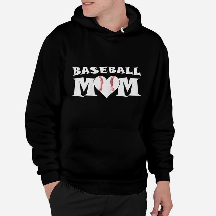 Womens Proud Baseball Mom With Heart Game Day Hoodie