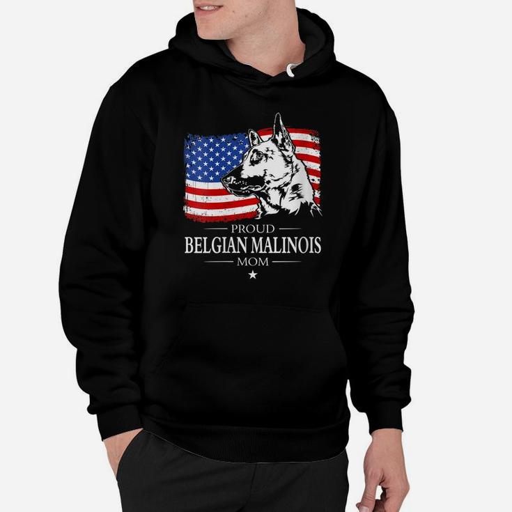 Womens Proud Belgian Malinois Mom American Flag Patriotic Dog Hoodie