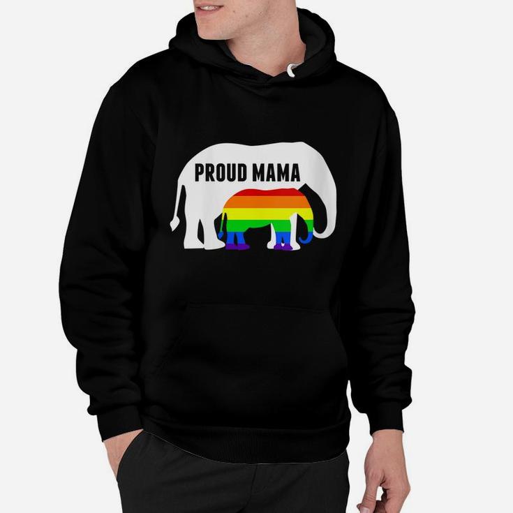 Womens Proud Lgbt Mama - Lgbtq Elephant Gay Pride Mom Hoodie