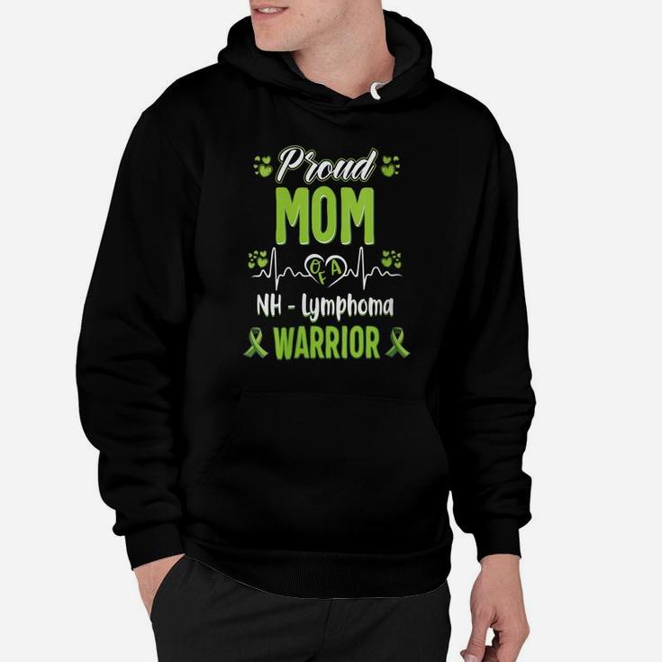 Womens Proud Mom Non Hodgkin Lymphoma Warrior Awareness Ribbon Hoodie