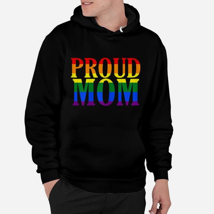 Womens Proud Mom Rainbow T-Shirt Gay Lesbian Pride Shirt Hoodie