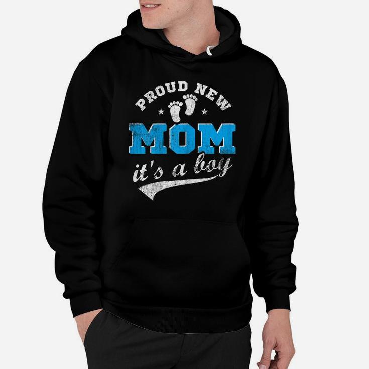 Womens Proud New Mom It's A Boy First Time Mom Gift Blue Hoodie
