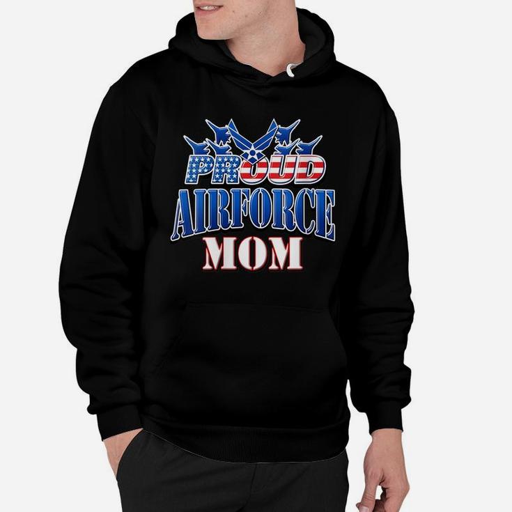 Womens Proud Patriotic Air Force Mom Usa Flag Mothers Day Hoodie