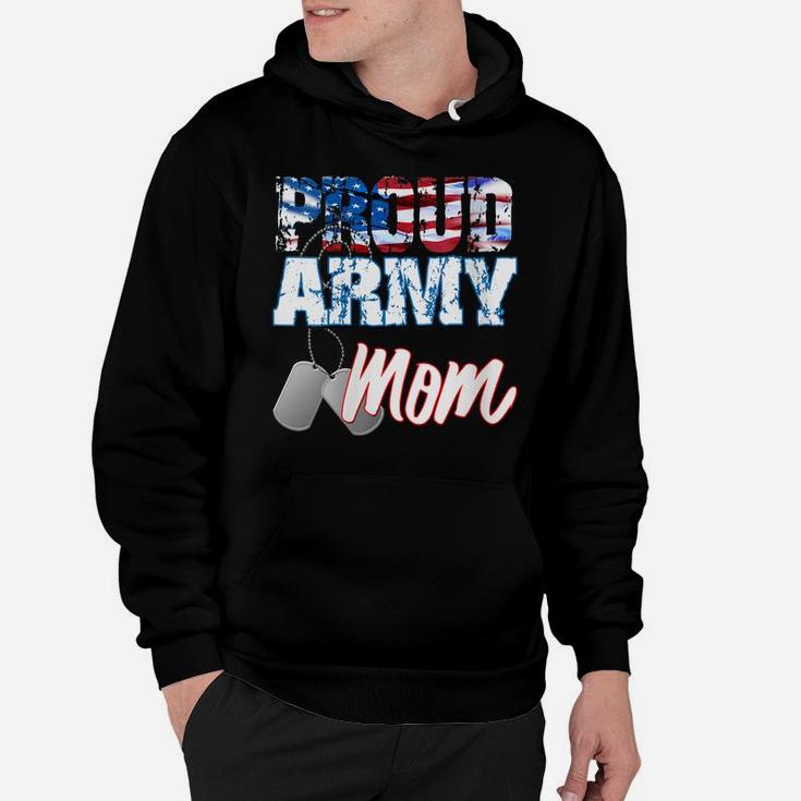 Womens Proud Patriotic Usa Army Mom Usa Flag Military Mothers Day Hoodie
