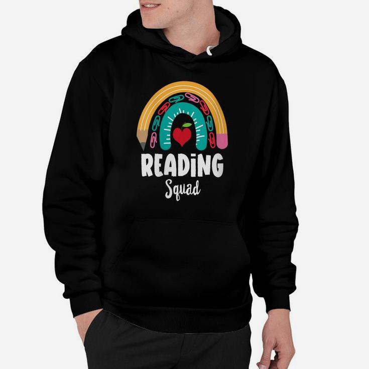 Womens Reading Squad, Funny Boho Rainbow For Teachers Hoodie