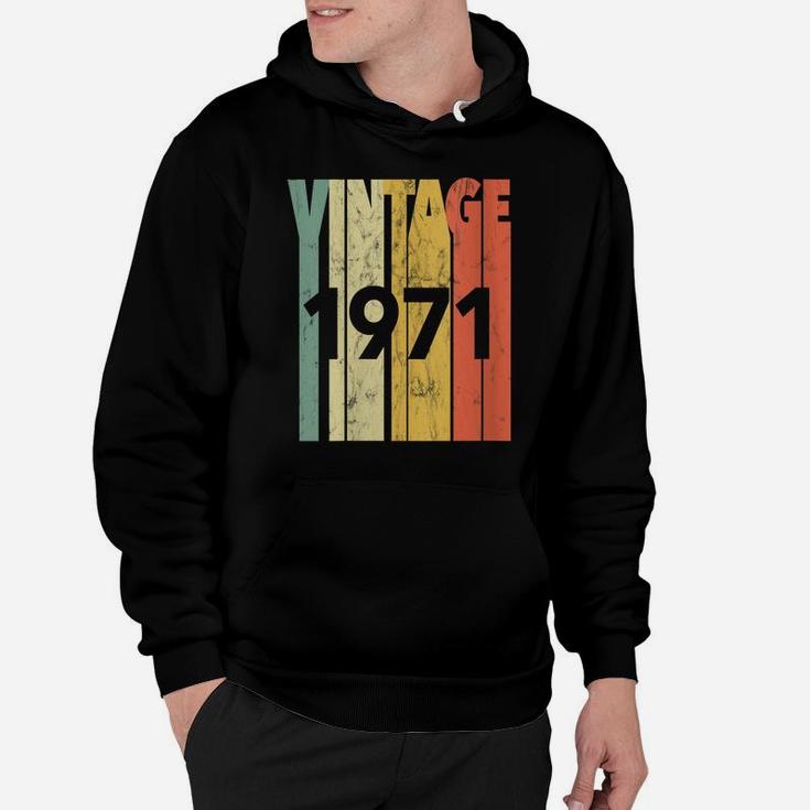 Womens Vintage Retro Made In 1971 Classic 50Th Birthday Hoodie