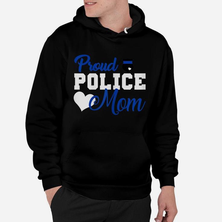 Womens Women Proud Police Mom Thin Blue Line Police Officer Mom Hoodie