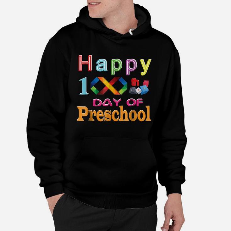 Words Happy 100Th Day Of Preschool Teacher Student Shirt Hoodie