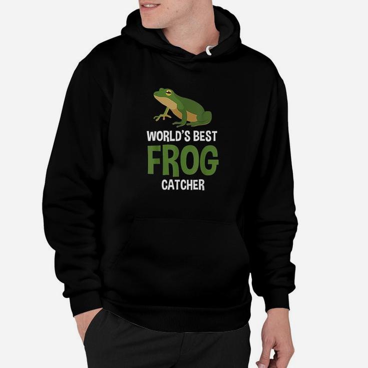 World Best Frog Catcher Gift Boys Girls Kids Frog Hunter Hoodie