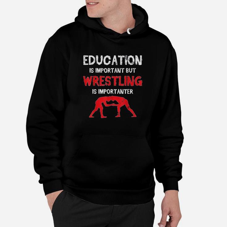 Wrestling Wrestler Sport Education Important Funny Vintage Hoodie