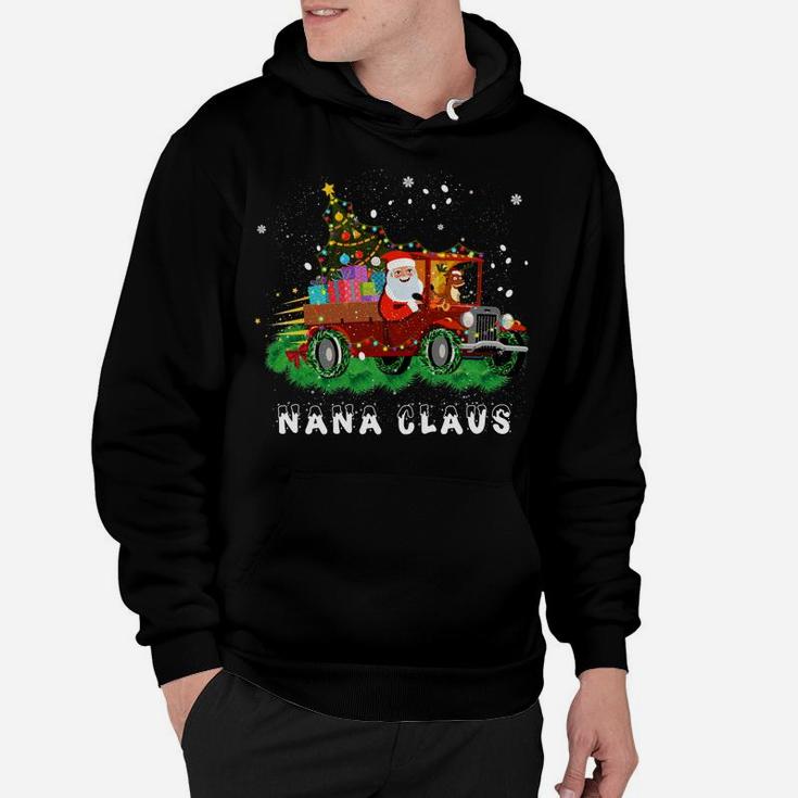 Xmas Nana Claus Red Truck Family Christmas Pajama Gifts Hoodie