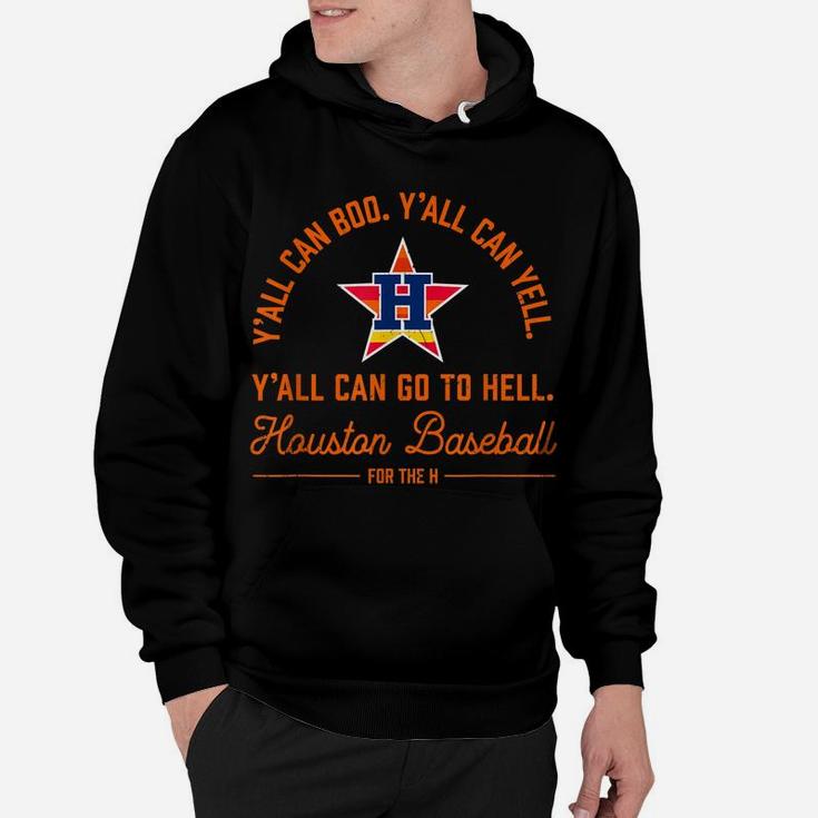 Y'all Can Go To Hell Retro Graphic For Houston Baseball Fans Hoodie