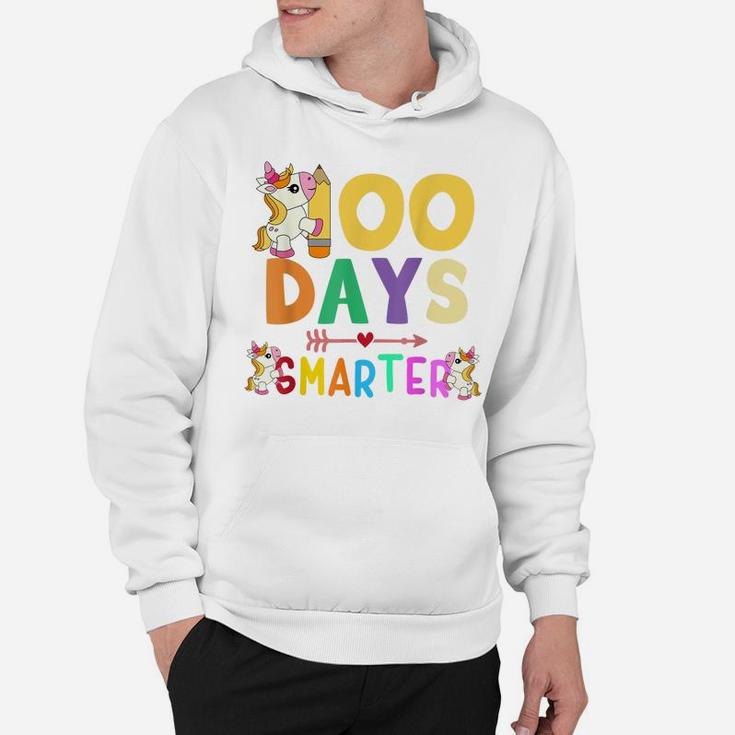 100 Days Smarter 100Th Day Of School Teacher Kids Unicorn Hoodie