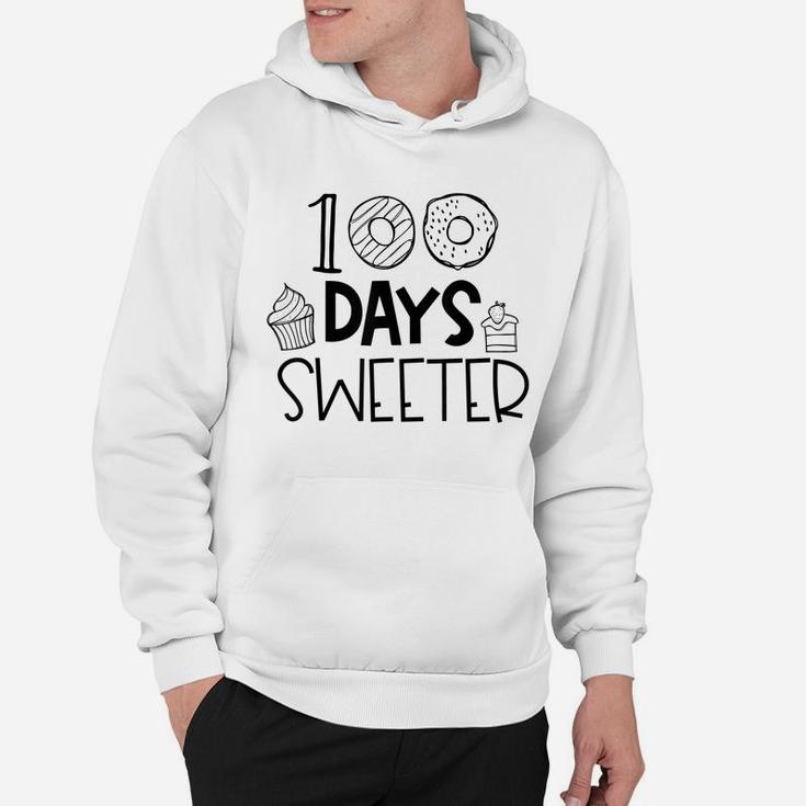 100 Days Sweeter Funny Cute Donut 100 Days Of School Hoodie