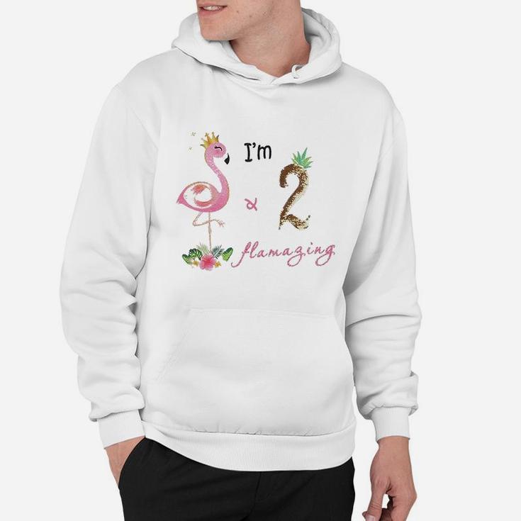 Amztm 2Nd Birthday Girl  Flamingo Party 2 Years Old Bday Hoodie