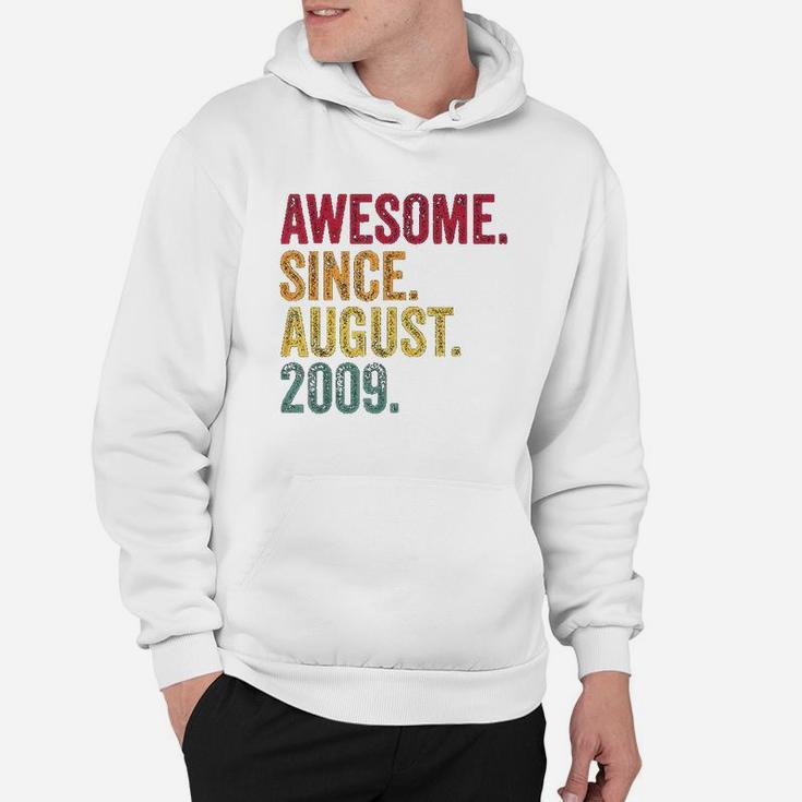 Awesome Since August 2009 11Th Birthday Gift Vintage Retro Hoodie
