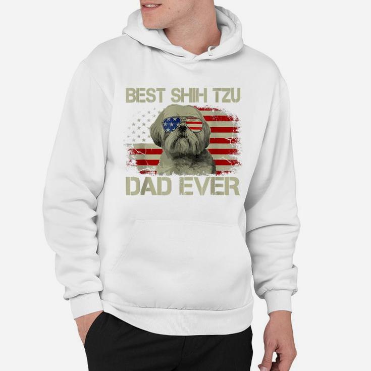 Best Shih Tzu Dad Ever Tshirt Dog Lover American Flag Gift Hoodie