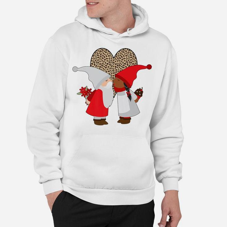Biracial Couples Gift Valentines Ethnic Gnome Mixed Leopard Hoodie