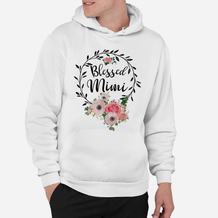 Blessed Mimi Shirt For Women Flower Decor Grandma Hoodie