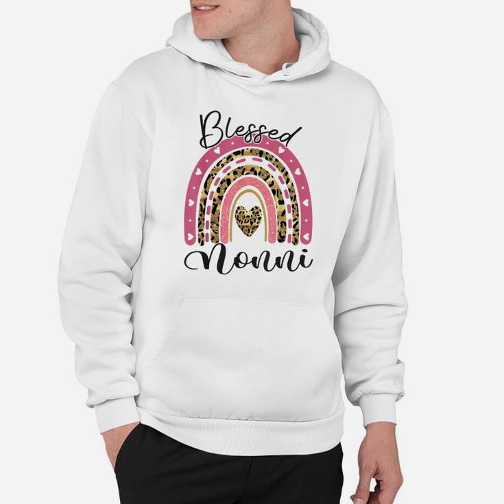 Blessed Nonni Funny Leopard Boho Rainbow Nonni Life Hoodie