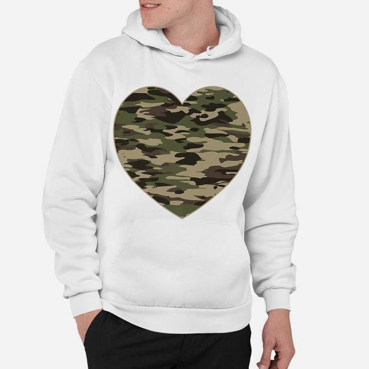 Camo Heart Valentines Day Gifts Camoflauge Military Tactical Hoodie