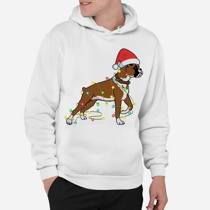 Christmas Lights Boxer Dog Lover Funny Gift Hoodie