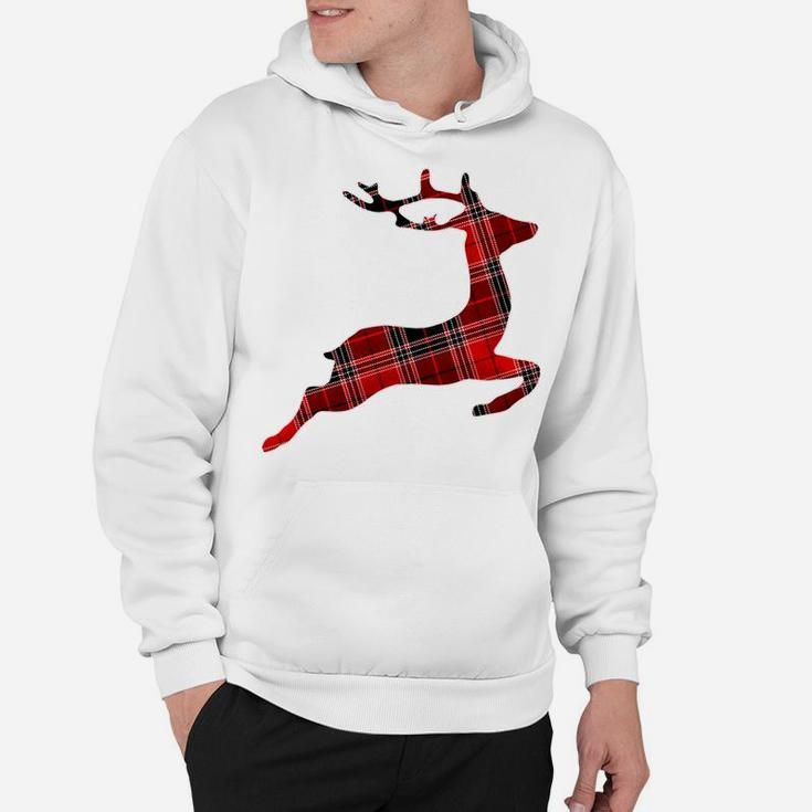 Christmas Red & Black Buffalo Plaid Reindeer Deer Sweatshirt Hoodie