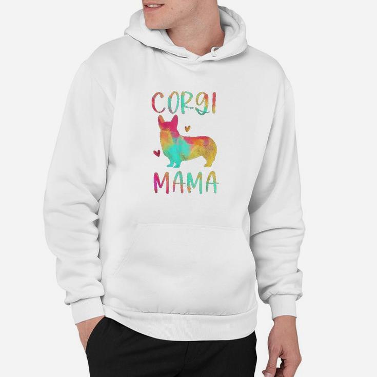 Corgi Mama Colorful Welsh Corgi Gifts Dog Mom Hoodie