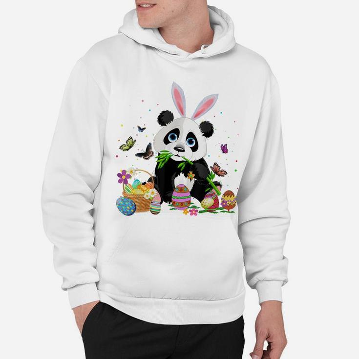 Cute Panda Bunny Egg Hunting Colorful Egg Happy Easter Day Hoodie